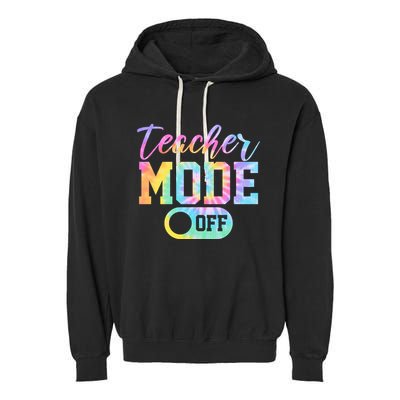 Teacher Mode Off Colorful Retro Garment-Dyed Fleece Hoodie