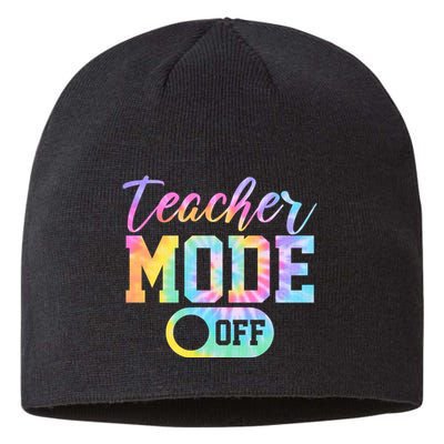 Teacher Mode Off Colorful Retro Sustainable Beanie