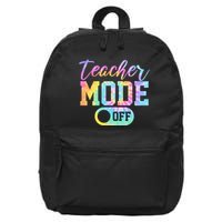 Teacher Mode Off Colorful Retro 16 in Basic Backpack