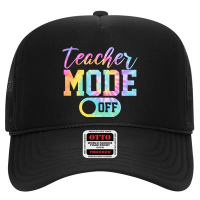 Teacher Mode Off Colorful Retro Trucker Hat