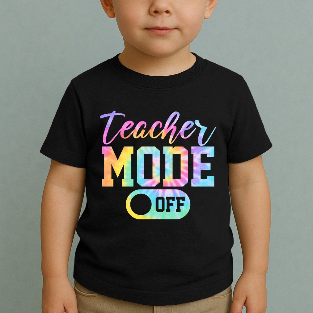 Teacher Mode Off Colorful Retro Toddler T-Shirt