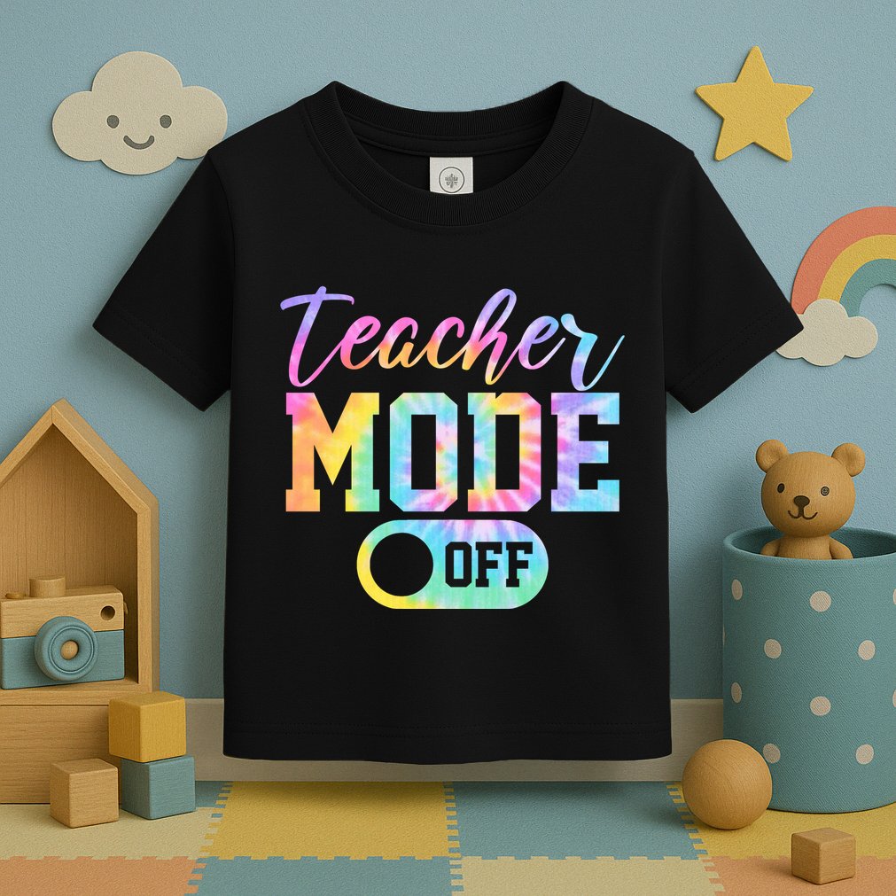 Teacher Mode Off Colorful Retro Toddler T-Shirt