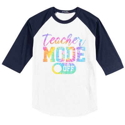 Teacher Mode Off Colorful Retro Baseball Sleeve Shirt