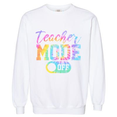 Teacher Mode Off Colorful Retro Garment-Dyed Sweatshirt
