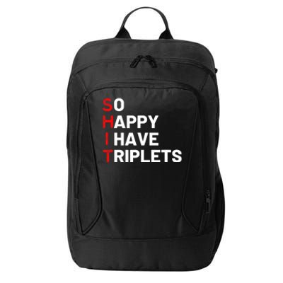 Triplet Mom Of Triplets Funny Triplet Mama Triplet Dad City Backpack