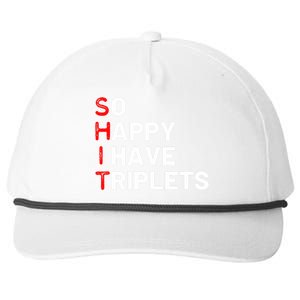 Triplet Mom Of Triplets Funny Triplet Mama Triplet Dad Snapback Five-Panel Rope Hat