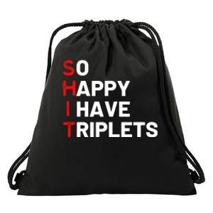 Triplet Mom Of Triplets Funny Triplet Mama Triplet Dad Drawstring Bag