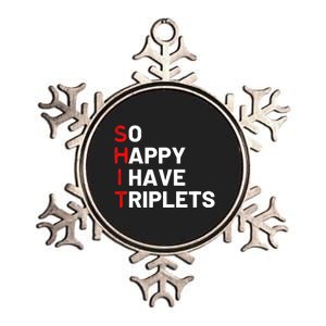 Triplet Mom Of Triplets Funny Triplet Mama Triplet Dad Metallic Star Ornament