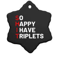 Triplet Mom Of Triplets Funny Triplet Mama Triplet Dad Ceramic Star Ornament