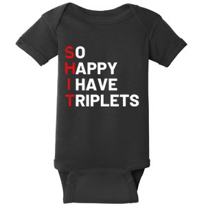 Triplet Mom Of Triplets Funny Triplet Mama Triplet Dad Baby Bodysuit