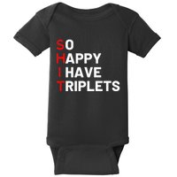 Triplet Mom Of Triplets Funny Triplet Mama Triplet Dad Baby Bodysuit