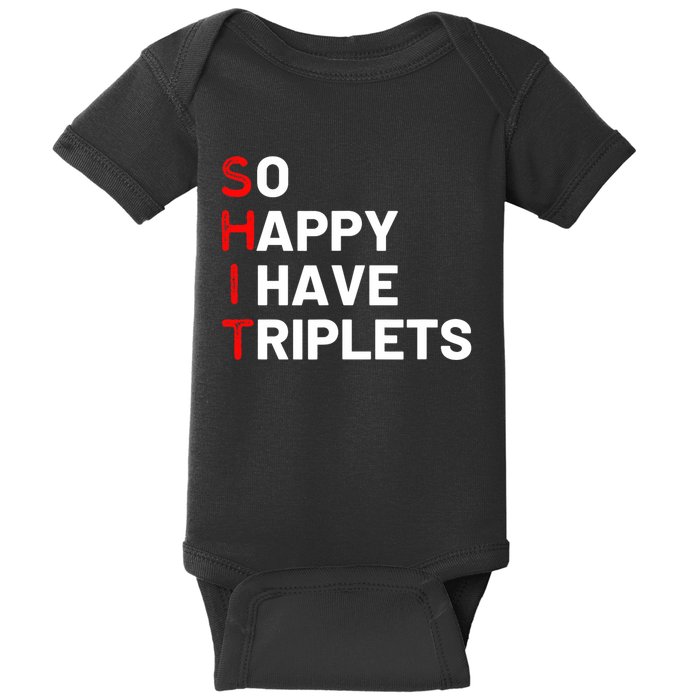 Triplet Mom Of Triplets Funny Triplet Mama Triplet Dad Baby Bodysuit