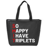 Triplet Mom Of Triplets Funny Triplet Mama Triplet Dad Zip Tote Bag