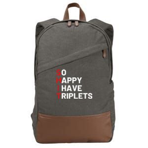 Triplet Mom Of Triplets Funny Triplet Mama Triplet Dad Cotton Canvas Backpack