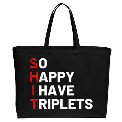 Triplet Mom Of Triplets Funny Triplet Mama Triplet Dad Cotton Canvas Jumbo Tote