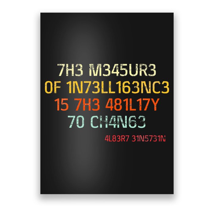 The Measure Of Intelligence Is The Ability To Change Vintage Poster