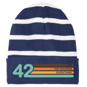 The Meaning Of Life 42 Striped Beanie with Solid Band