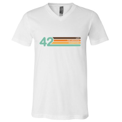 The Meaning Of Life 42 V-Neck T-Shirt