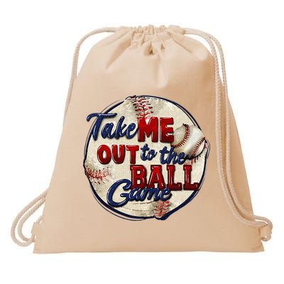 Take Me Out To The Ball Game Baseball Game Day Sport Drawstring Bag