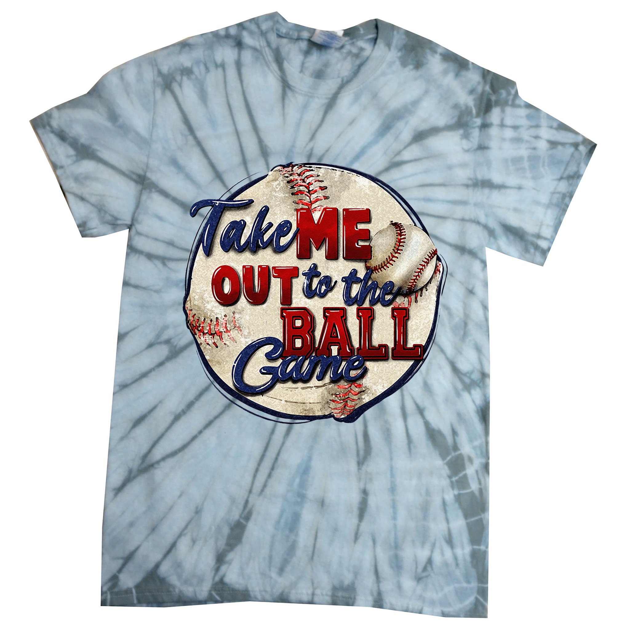 Take Me Out To The Ball Game Baseball Game Day Sport Tie-Dye T-Shirt