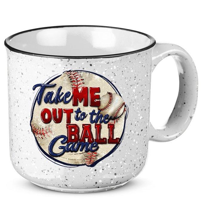 Take Me Out To The Ball Game Baseball Game Day Sport 15oz Campfire Ceramic Mug