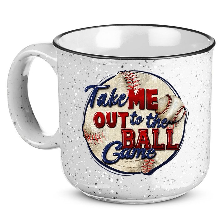 Take Me Out To The Ball Game Baseball Game Day Sport 15oz Campfire Ceramic Mug