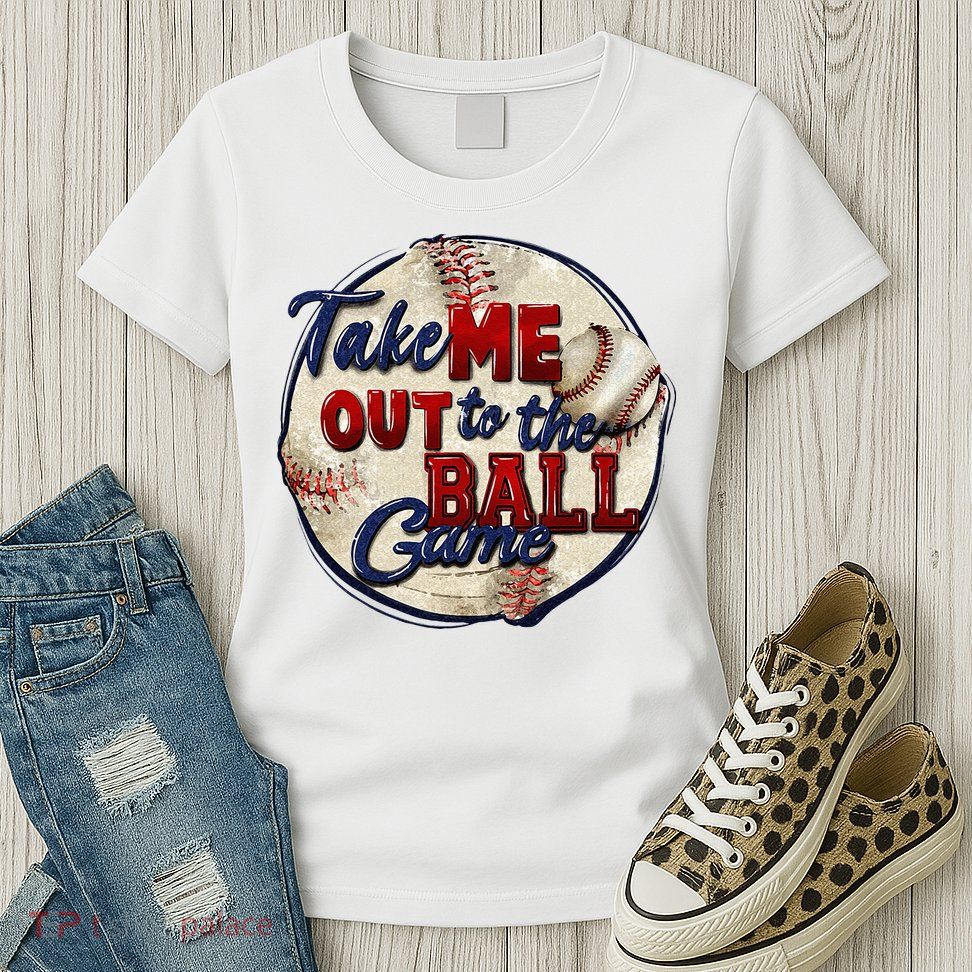 Take Me Out To The Ball Game Baseball Game Day Sport Womens T-Shirt