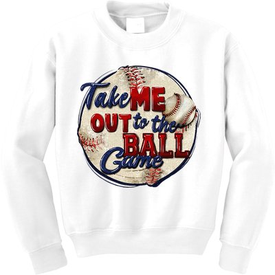 Take Me Out To The Ball Game Baseball Game Day Sport Kids Sweatshirt