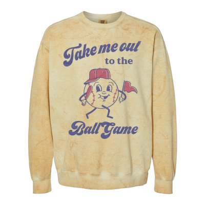 Take Me Out To The Ball Game Baseball Softball Colorblast Crewneck Sweatshirt