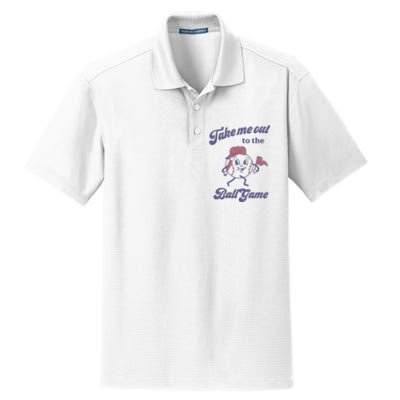 Take Me Out To The Ball Game Baseball Softball Dry Zone Grid Polo