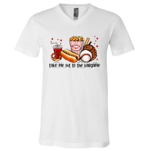 Take Me Out To The Ball Game Baseball Player Fans Lover V-Neck T-Shirt