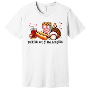 Take Me Out To The Ball Game Baseball Player Fans Lover Premium T-Shirt