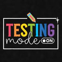 Testing Mode on Testing Day Motivational Teacher Ladies PosiCharge Tri-Blend Wicking Tank