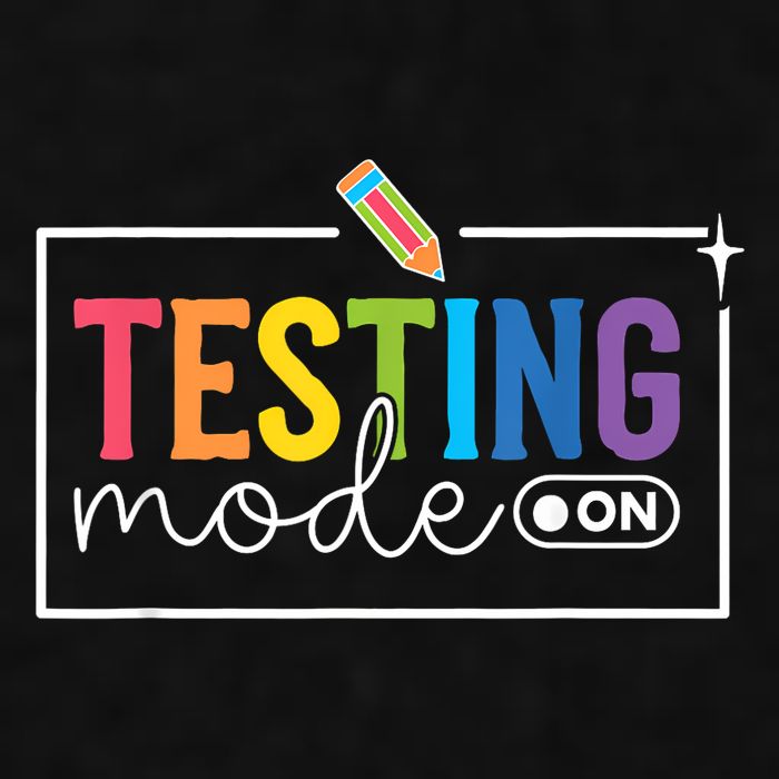 Testing Mode on Testing Day Motivational Teacher Ladies PosiCharge Tri-Blend Wicking Tank