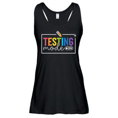 Testing Mode on Testing Day Motivational Teacher Ladies Essential Flowy Tank