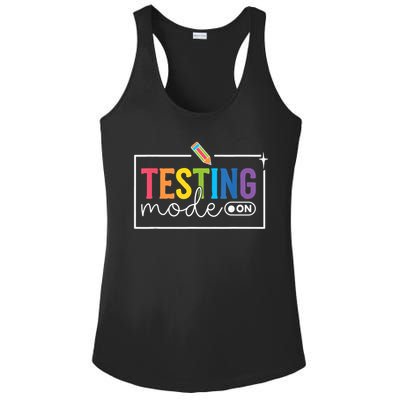 Testing Mode on Testing Day Motivational Teacher Ladies PosiCharge Competitor Racerback Tank