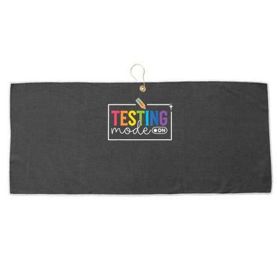 Testing Mode on Testing Day Motivational Teacher Large Microfiber Waffle Golf Towel
