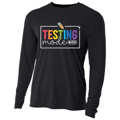Testing Mode on Testing Day Motivational Teacher Cooling Performance Long Sleeve Crew