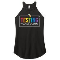 Testing Mode on Testing Day Motivational Teacher Women's Perfect Tri Rocker Tank
