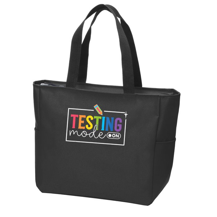 Testing Mode on Testing Day Motivational Teacher Zip Tote Bag