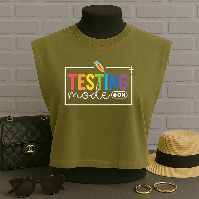 Testing Mode on Testing Day Motivational Teacher Garment-Dyed Women's Muscle Tee
