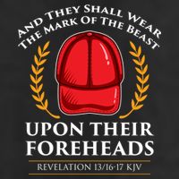 Trump Mark Of The Beast Anti Trump 7 Panel Mesh Trucker Snapback Hat
