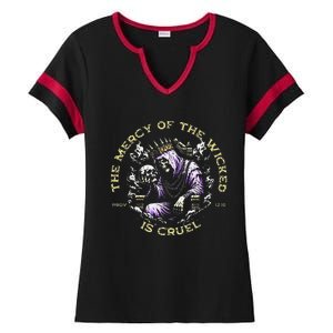 The Mercy Of The Wicked Is Cruel Ladies Halftime Notch Neck Tee