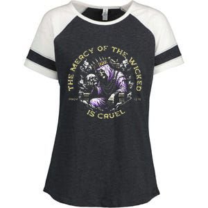 The Mercy Of The Wicked Is Cruel Enza Ladies Jersey Colorblock Tee