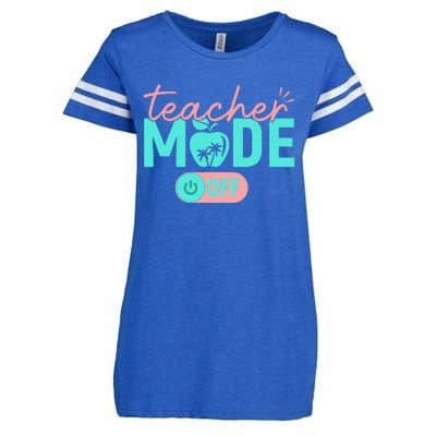 Teacher Mode Off Happy Last Day Of School Summer Break Funny Gift Enza Ladies Jersey Football T-Shirt