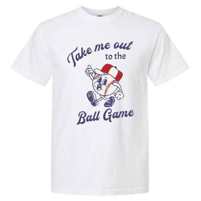 Take Me Out To The Baseball Ball Game Softball Vintage Garment-Dyed Heavyweight T-Shirt