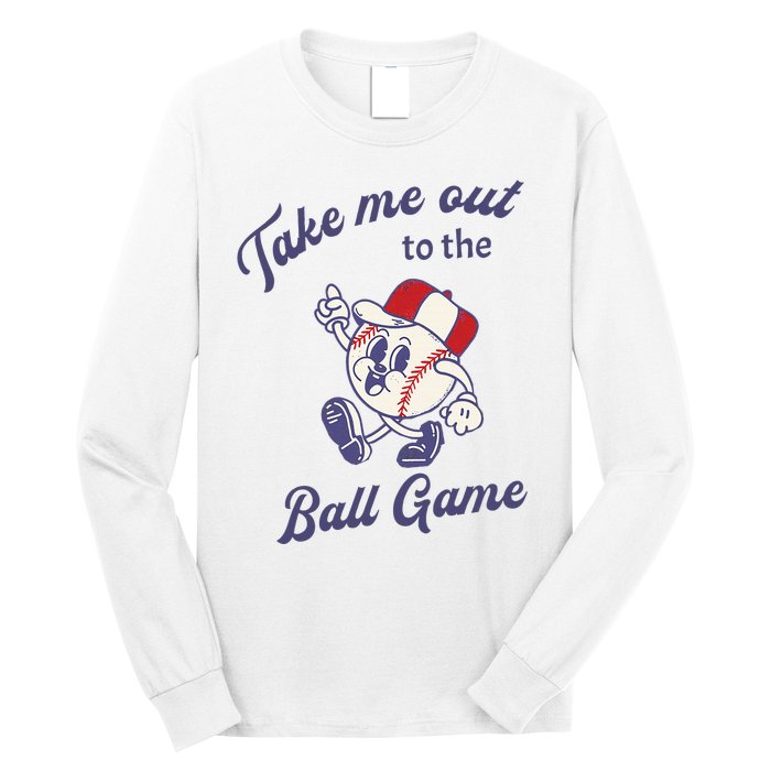 Take Me Out To The Baseball Ball Game Softball Vintage Long Sleeve Shirt