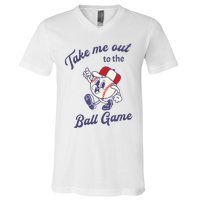 Take Me Out To The Baseball Ball Game Softball Vintage V-Neck T-Shirt