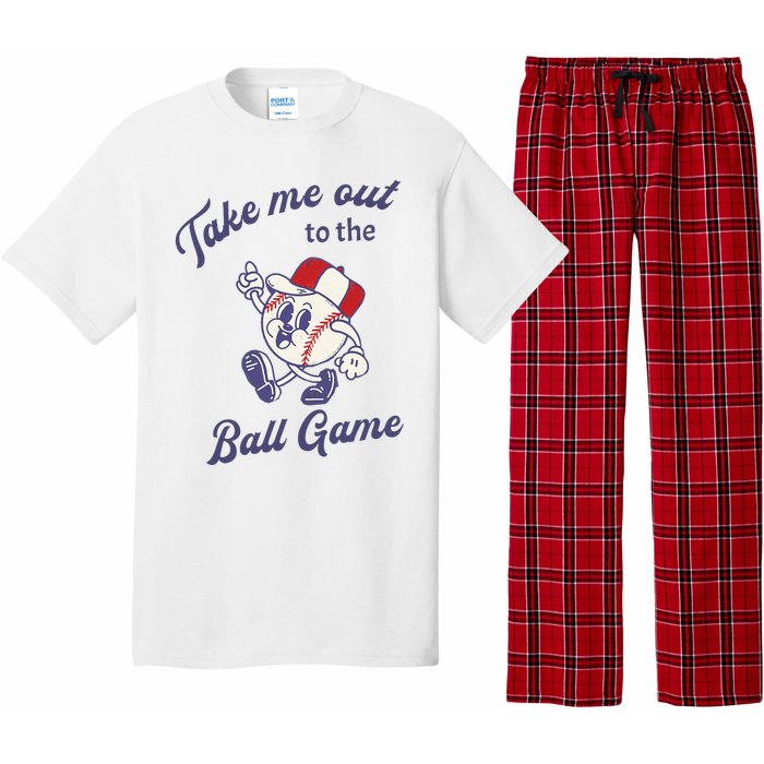 Take Me Out To The Baseball Ball Game Softball Vintage Pajama Set