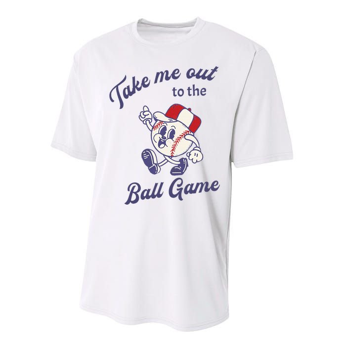 Take Me Out To The Baseball Ball Game Softball Vintage Performance Sprint T-Shirt